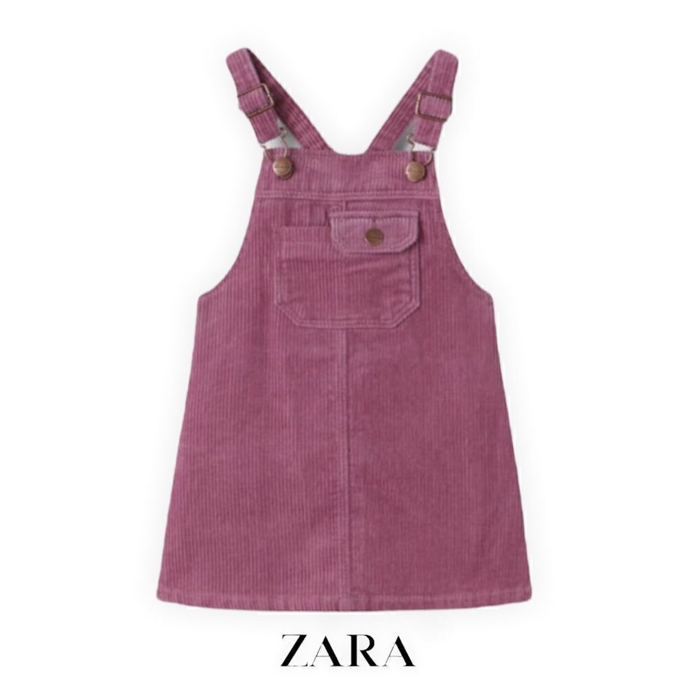 ZARA Kids | Pink | CORDUROY POCKET OVERALL DRESS